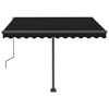 vidaXL Toldo retrátil manual com LED 300x250 cm antracite