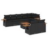 vidaXL 9 pcs conjunto de sof&aacute;s p/ jardim c/ almofad&otilde;es vime PE preto