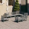 vidaXL 9 pcs conjunto lounge de jardim pinho s&oacute;lido cinzento