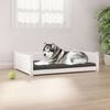 vidaXL Cama para c&atilde;es 105,5x75,5x28 cm madeira de pinho maci&ccedil;a branco