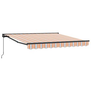 vidaXL Toldo Retr&aacute;til Azul e Laranja 300 x 250 cm Poli&eacute;ster e Metal