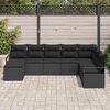 vidaXL Conjunto de Sof&aacute; de Jardim 8 pcs Preto Rattan Sint&eacute;tico