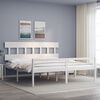 vidaXL Cama para idosos com cabeceira 200x200 cm madeira maci&ccedil;a branco