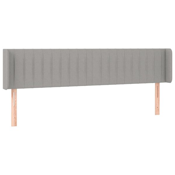 vidaXL Cabeceira de cama c/ abas tecido 183x16x78/88 cm cinzento-claro