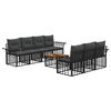 vidaXL Conjunto de Sof&aacute;s para Exterior 8 unid. Preto e Cinza Escuro