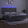vidaXL Cama box spring c/ colch&atilde;o/LED 180x200 cm veludo cinzento-claro