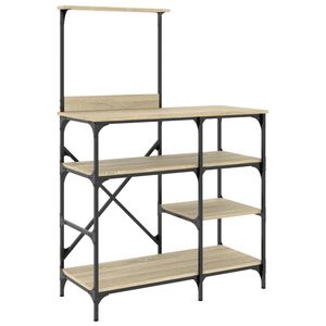 vidaXL Estante 90x40x132 cm derivados de madeira/metal carvalho sonoma