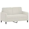 vidaXL Sof&aacute; de 2 lugares veludo 120 cm cor creme