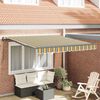 vidaXL Toldo Retr&aacute;til Verde e amarelo 350 x 250 cm Poli&eacute;ster e A&ccedil;o
