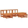 vidaXL Conjunto de Lounge de Jardim 6 pcs Castanho Cera