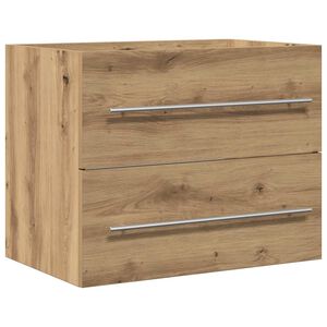 vidaXL Gabinete para pia de banheiro, Carvalho Artesanal, 60x38,5x48 cm, Madeira Engenheirada