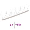 vidaXL Conjunto 6 picos p&aacute;ssaros e pombos 5 filas 3 m a&ccedil;o inoxid&aacute;vel