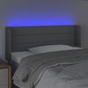 vidaXL Cabeceira de cama c/ luzes LED tecido 83x16x78/88cm cinza-claro