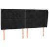 vidaXL Cabeceira de cama c/ abas veludo 203x23x118/128 cm preto