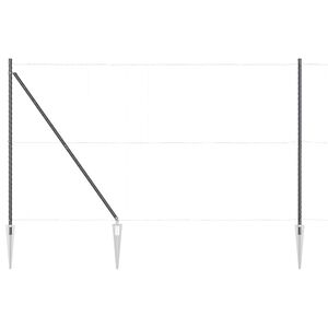 vidaXL Poste de Cerca Outros 26 pcs Prateado 3.2 x 3.2 x 170 cm Aço