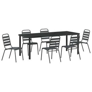 vidaXL Conjunto de Jantar para Jardim 7 unid. Antracite