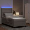 vidaXL Cama Box Spring LED Cinzento-acastanhado 80 x 200 cm tecido