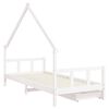 vidaXL Estrutura cama infantil c/ gavetas 90x190cm pinho maci&ccedil;o branco