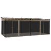 vidaXL Gazebo com paredes de malha 6x3 m a&ccedil;o cinzento-acastanhado