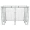 vidaXL Muro gabi&atilde;o p/ caixote do lixo a&ccedil;o galvanizado 190x100x130 cm