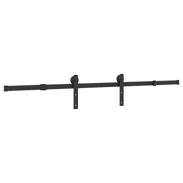 vidaXL Kit de ferragens para porta deslizante 183 cm aço preto