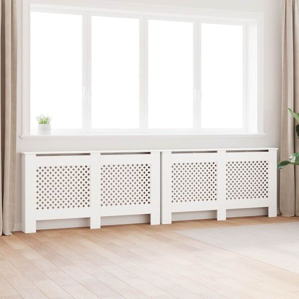 vidaXL Coberturas de radiador 2 pcs 152x19x81,5 cm MDF branco