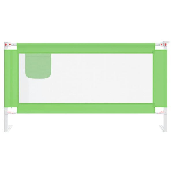 vidaXL Barra de segurança p/ cama infantil tecido 160x25 cm verde