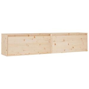 vidaXL Arm&aacute;rios de parede 2 pcs 80x30x35 cm madeira de pinho maci&ccedil;a