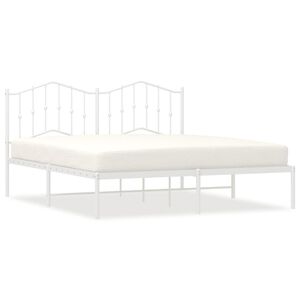 vidaXL Estrutura de cama com cabeceira 183x213 cm metal branco