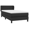 vidaXL Cama com molas/colchão 90x190 cm couro artificial preto