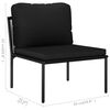 vidaXL 3 pcs conjunto lounge de jardim c/ almofadões PVC preto