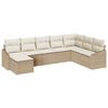 vidaXL Conjunto de Sof&aacute; de Jardim 8 unid. Bege e Creme vime PE