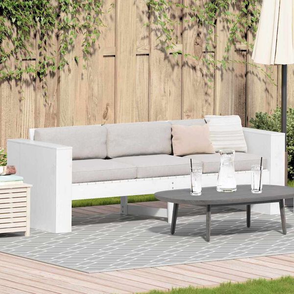 vidaXL Sof&aacute; de jardim Branco 185,5 x 60 x 62 cm