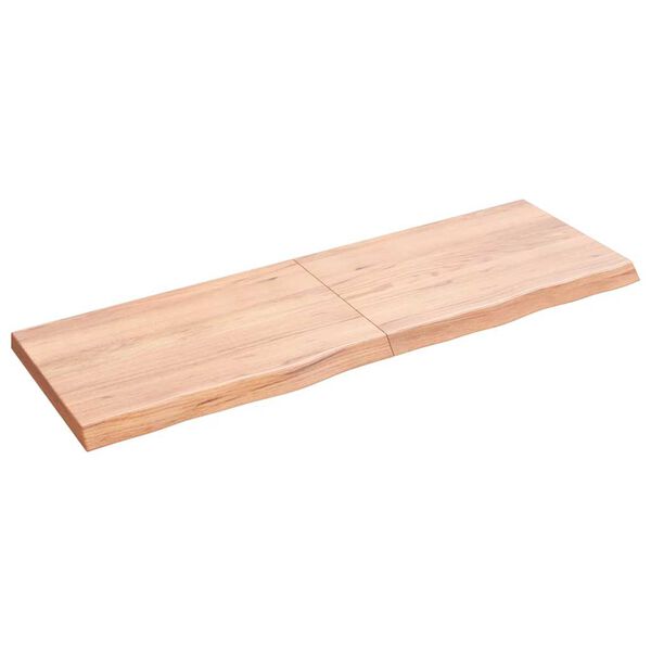 vidaXL Tampo de mesa 120x40x(2-4) cm carvalho tratado castanho-claro