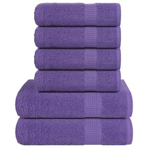 vidaXL 6pcs Conjunto de toalhas FROGN 360 g/m&sup2; roxo