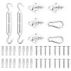 vidaXL 8 pcs conjunto acess&oacute;rios p/ para-sol vela a&ccedil;o inoxid&aacute;vel