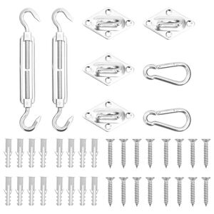 vidaXL 8 pcs conjunto acess&oacute;rios p/ para-sol vela a&ccedil;o inoxid&aacute;vel