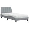 vidaXL Cama com colch&atilde;o Hanko 90x190 cm tecido cinzento-claro
