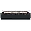 vidaXL Estrutura cama c/ luzes LED 135x190 cm derivados madeira preto