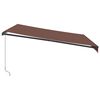 vidaXL Toldo retr&aacute;til manual com luzes LED 400x350 cm castanho