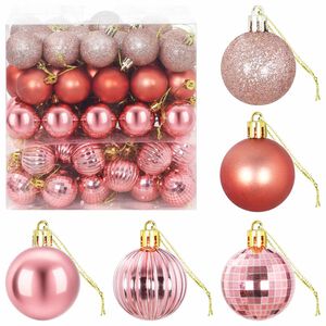 vidaXL Conjunto de Bolas de Natal 100 unid. Rosa e rosado 4 cm