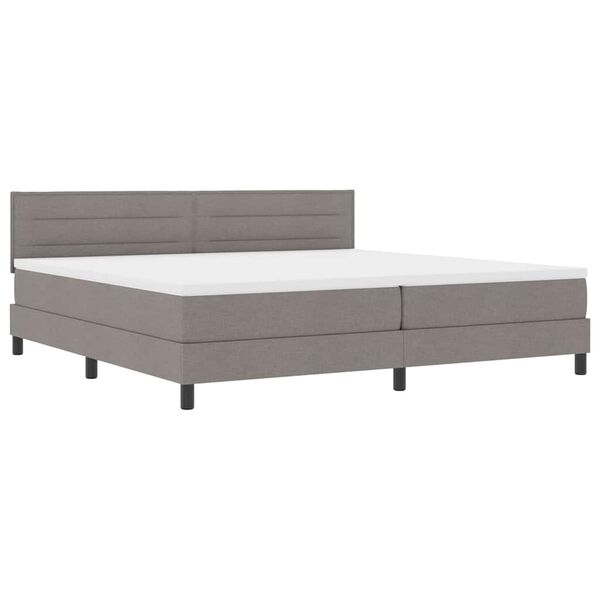 vidaXL Cama Box com colch&atilde;o Cinzento-acastanhado 200 x 200 cm tecido