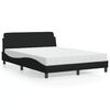 vidaXL Cama com colch&atilde;o Dover 140x200 cm tecido preto