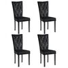 vidaXL Cadeiras de jantar 4 pcs veludo preto