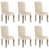 vidaXL Cadeiras de jantar 6 pcs tecido aspeto linho bege