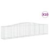 vidaXL Cestos gabi&atilde;o arqueados 10pcs 400x50x80/100cm ferro galvanizado