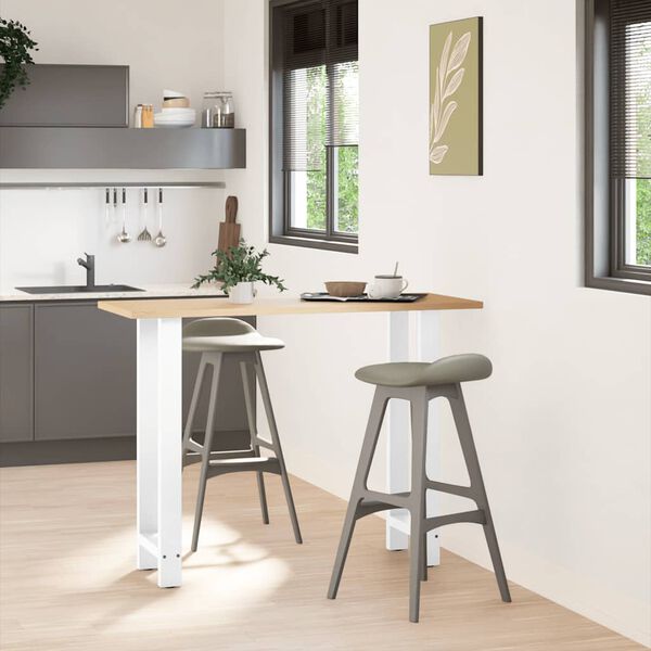 vidaXL P&eacute;s para mesa de bar , brancos, 2 pe&ccedil;as, 40x (100-101) cm, a&ccedil;o