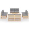vidaXL 9 pcs conjunto lounge de jardim c/ almofad&otilde;es pinho maci&ccedil;o