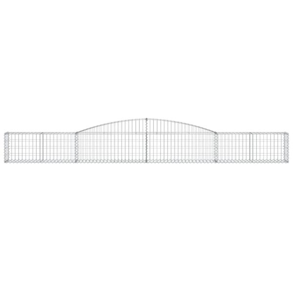 vidaXL Cestos gabi&atilde;o arqueados 6 pcs 400x30x40/60 cm ferro galvanizado