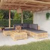 vidaXL 6 pcs conjunto lounge jardim c/ almofad&otilde;es madeira teca maci&ccedil;a